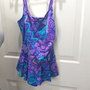 Pacific Connections Vintage Green/Purple One Piece Size 14